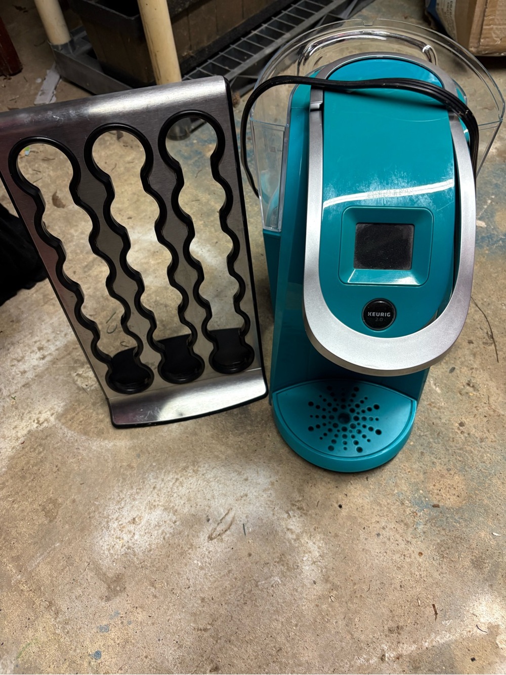 Keurig Single-Serve Coffee Maker in Teal with Silver Accents